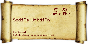Soós Urbán névjegykártya